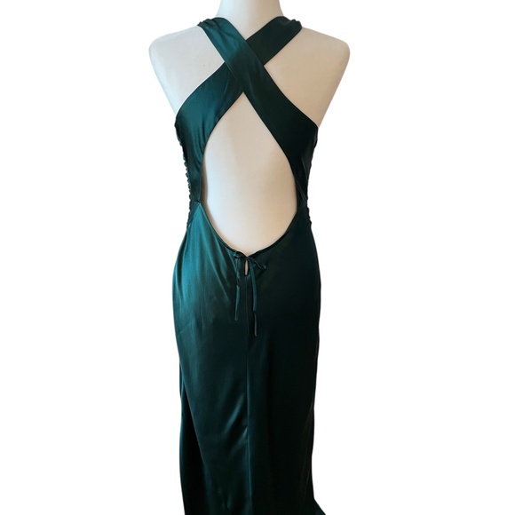 NWT Reformation Anaiis Silk Dress Size 6 Hunter - Picture 7 of 11